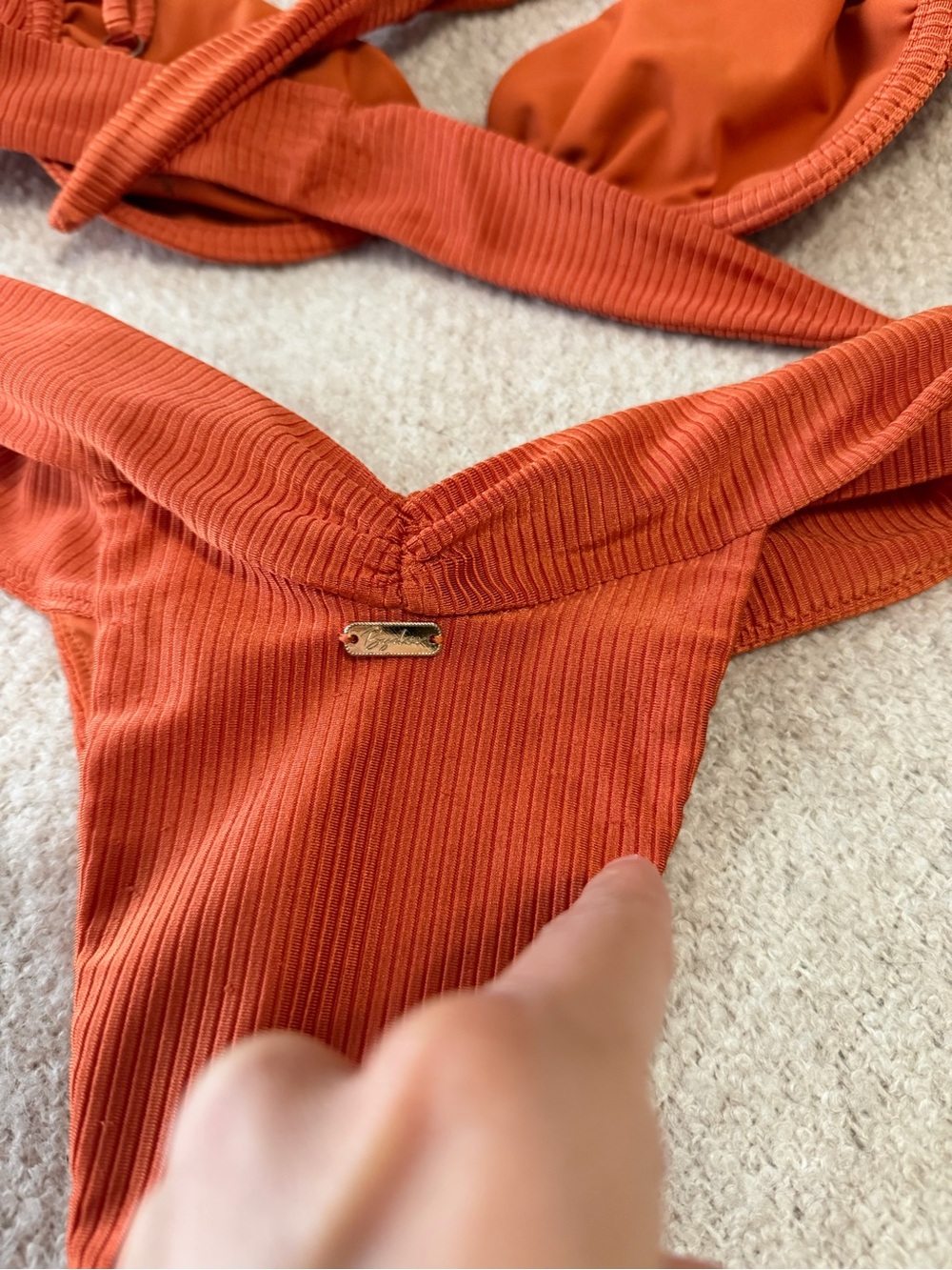 Bydee Rust Ribbed Underwire Bikini Set - Picture 14 of 15